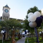 Norton Green festooned with balloons during 2019's Reunion picnic