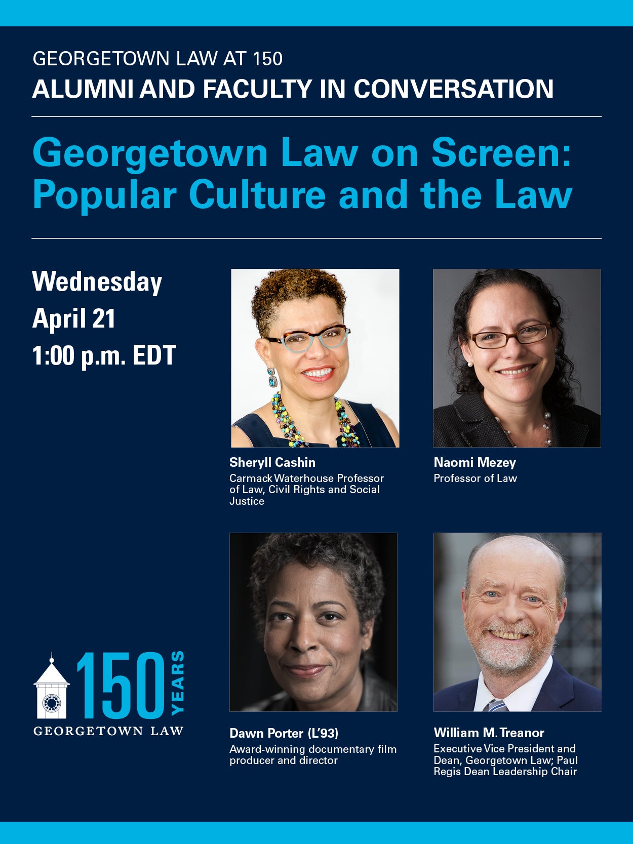 Promotional Graphic Image for 150th Anniversary Virtual Event: On Screen – Popular Culture and the Law