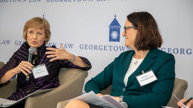 Professor Jennifer Hillman and former European Commission Trade Cecilia Malmström in conversation at the CITD "Rethinking World Trade" conference.