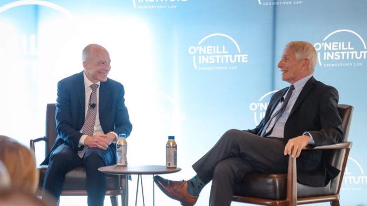 Prof. Lawrence Gostin (left) was joined by Dr. Anthony S. Fauci (right) at “Preserving Health and Humanity Now: A Festschrift in Honor of Professor Lawrence O. Gostin.”