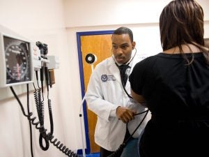 Medical Student working in clinic