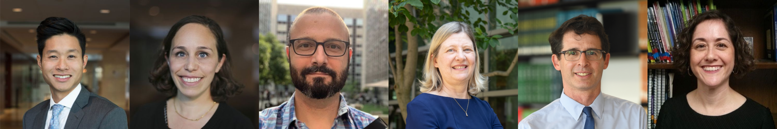 Headshot photos of Center for Legal English faculty Benjamin Cheng, Julie Lake, John Dundon, Michelle Ueland, Stephen Horowitz, and Heather Weger.