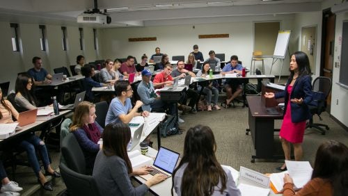 Classroom inside McDonough Hall