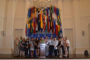 Georgetown Law students at the OAS Hall of the Americas