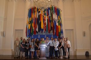 Georgetown Law students at the OAS Hall of the Americas