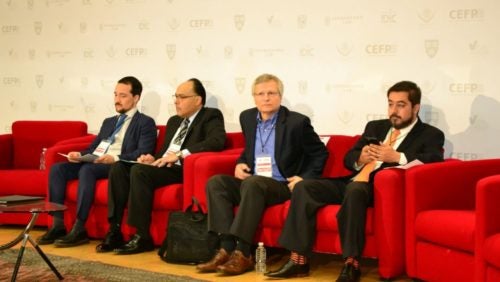 Conference participants seated