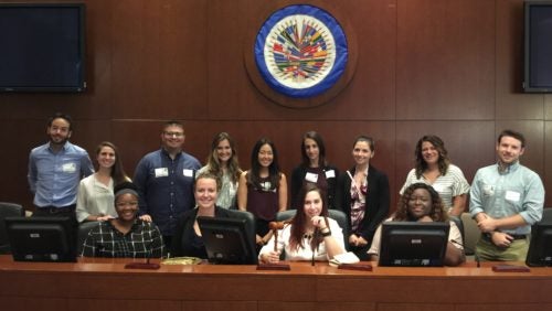 Georgetown Law students at the OAS Simon Bolivar Room