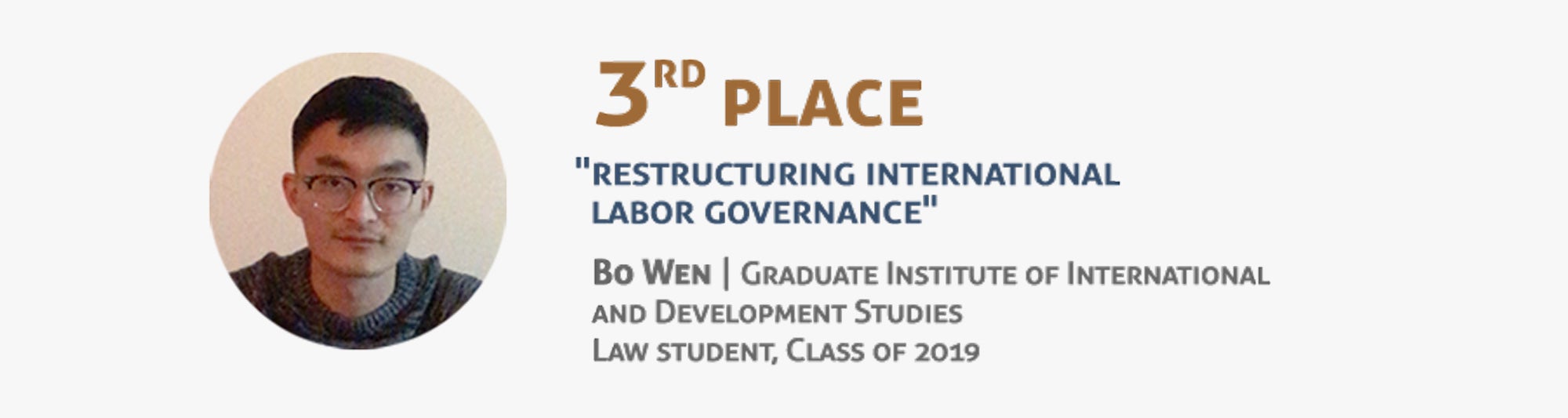 Third place - Bo Wen - Graduate Institute of International and Development Studies