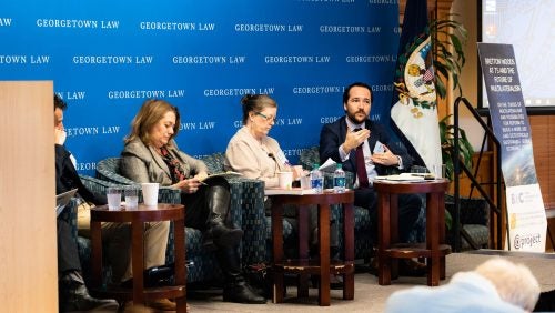 Discussants of the Future of Trade Panel seated -right angle