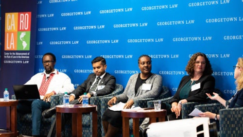 Discussants of the Climate Change Panel seated