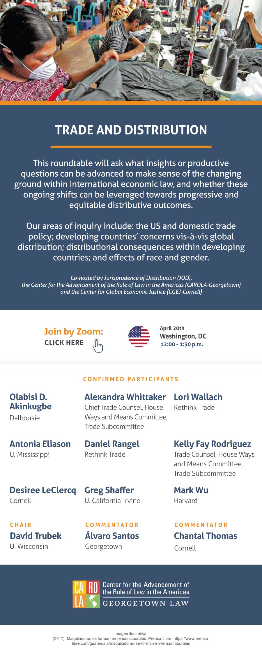 Trade and Distribution roundtable flyer.