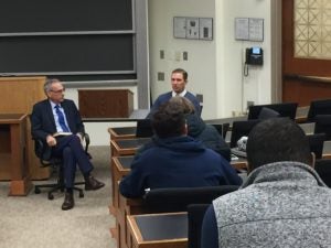 Professors Barnett and Hopwood discussing the First Step Act.