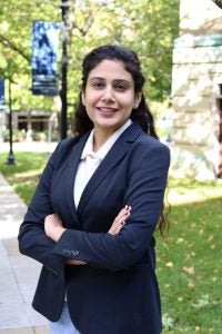 Headshot of Sakshi Yadav on the Georgetown Law campus.