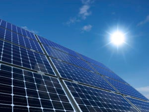 Solar panels capturing sunlight