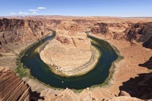 Horseshoe Bend on a sunny day.