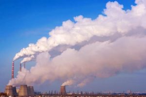 Smokestacks emitting air pollution 