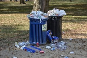 Waste Bins Overflowing on the National Mall