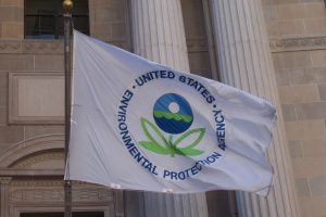 The Environmental Protection Agency’s flag with title and logo. Source: Paul A. Fagan, https://www.flickr.com/photos/paulfagan/187548433/in/photostream/. 