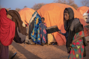 In the Somali region of Ethiopia, women and children are displaced by severe drought. See below for image attribution.