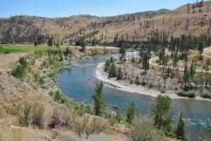 The Methow River in Washington's Okanogan County, within the Columbia River Basin targeted by Crown Columbia Water Resources LLC's area-wide water permit application. 