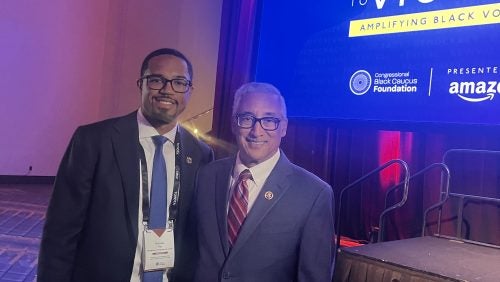 REEL Clinic student attorney Nicholas Fox with Rep. Scott at the CBCF's ALC.