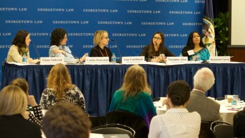 The women human rights defenders panel addresses the 2018 Dash Conference.