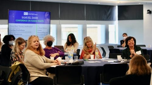 Audience members during the second panel