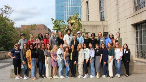 2023-2024 HRAP Cohort in front of Law Library