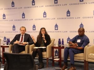 Panelists presenting to attendees at the Rise of Subsidies Panel