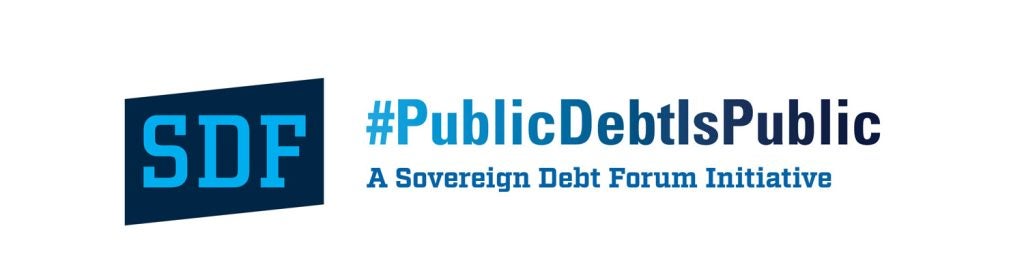 Graphic which says SDF: #PublicDebtIsPublic: A Sovereign Debt Forum Initiative
