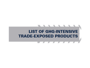 List of GHG-Intensive Trade-Exposed Products