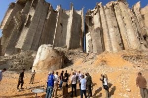 Destroyed Grain Silos at Port in Beirut