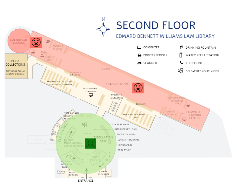 Second floor map with noise zones.