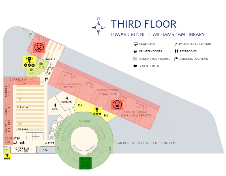 Third floor map with noise zones.