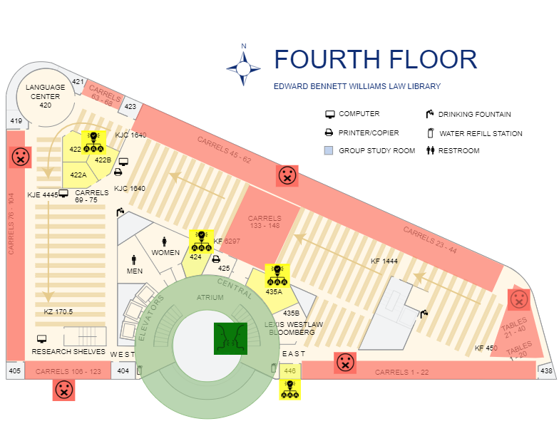 Fourth floor map with noise zones.