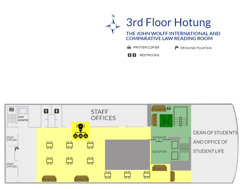 Third floor Hotung building map with noise zones.