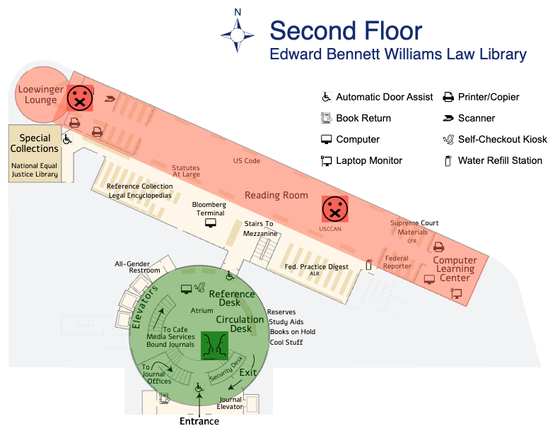 Second floor map with noise zones.
