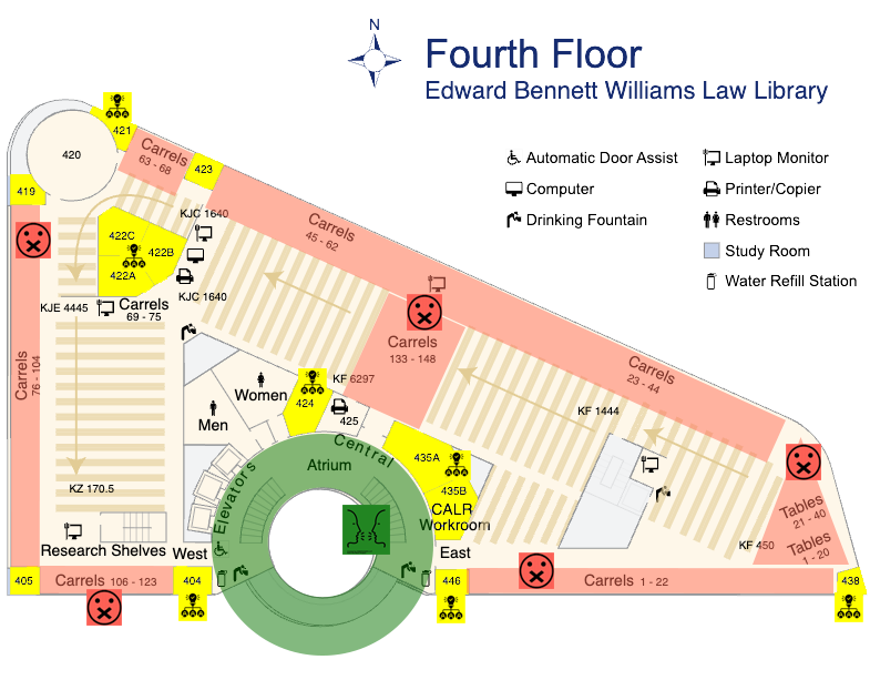 Fourth floor map with noise zones.