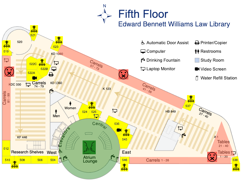 Fifth floor map with noise zones.