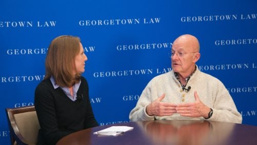 Official Observer and former Director of National Intelligence James Clapper gives advice to future national security lawyers, in an interview with CNN correspondent Carrie Cordero