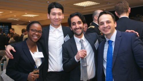 Georgetown Law students are all smiles *after* the sim.