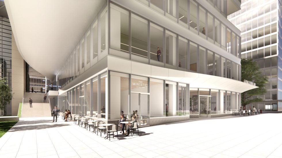 Indoor-outdoor seating for cafe
