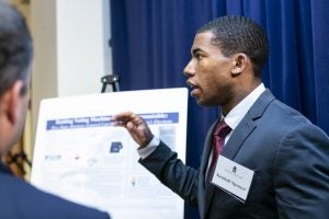 Tech Law Scholar Kendall Spencer speaks at Election Law symposium.