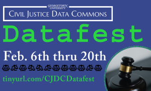 An ad for the CJDC Datafest, Feb 6 thru 20.