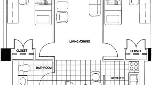 Large Two-Bedroom Apartment Floorplan