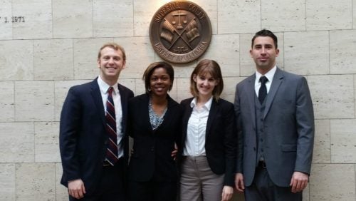 Students pose for a photograph in DC Superior Court