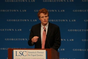Speakers at the April 25 LSC meeting included Rep. Joseph P. Kennedy III (D-MA).