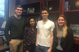 Students Ian Engdahl (L’18), Joyce Dela Pena (L’18), Jarrett Colby (L’18) and Caitlin Anderson (L’18) drafted a Fifth Circuit brief in Professor Brian Wolfman’s Appellate Courts Immersion Clinic in Fall 2017.