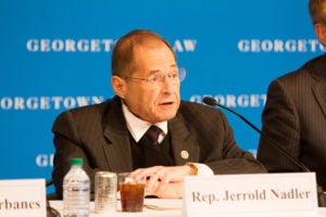 House Judiciary Committee Ranking Member Jerrold Nadler (D-NY) speaks at a forum convened by Georgetown Law's Center for Congressional Studies on April 19.