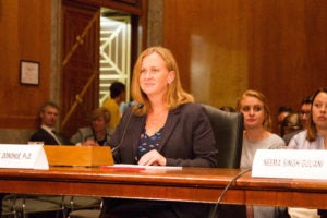 Georgetown Law Professor Laura Donohue testified before Congress at a July 11 hearing on warrantless smartphone searches at the border.